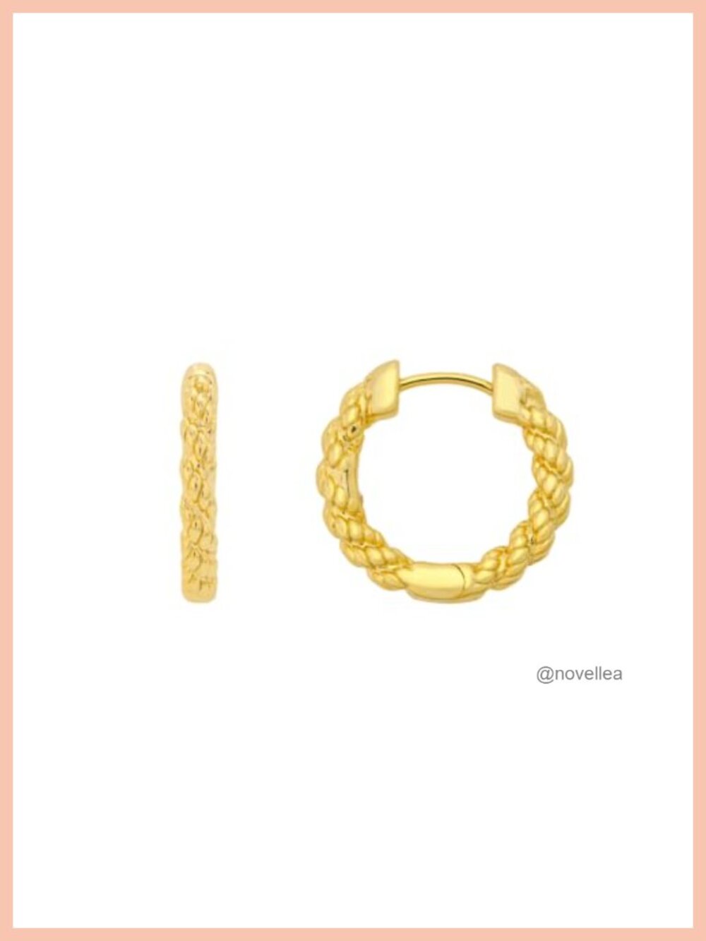 20mm Gold-Plated Rope Endless Hoop Earrings, Feather-Light